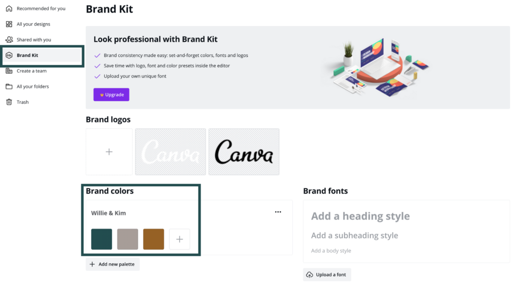 getting started with canva brand kit
